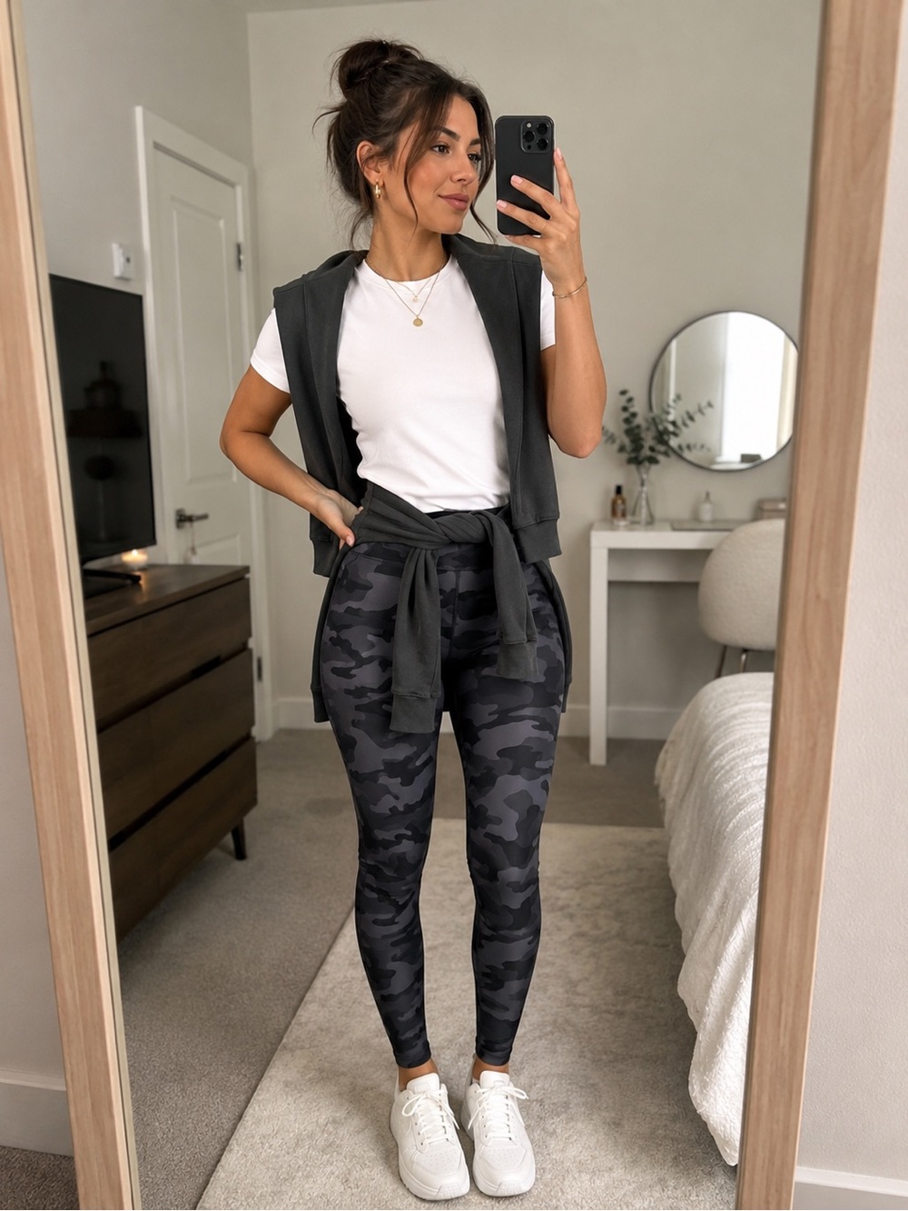 Old Navy & Harlow 3-Piece Athleisure Bundle Oversized Hoodie Camo Leggings Tee